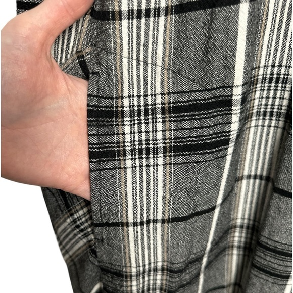 J. Jill Women's Short Sleeve Plaid Shirt Dress with Pockets Size Large Petite - Picture 4 of 10